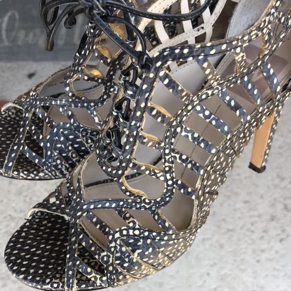 DV Dolce Vita Animal Print Strappy Sandaled Stiletto Heels. Super Stylish! Sz 6. - Picture 5 of 12